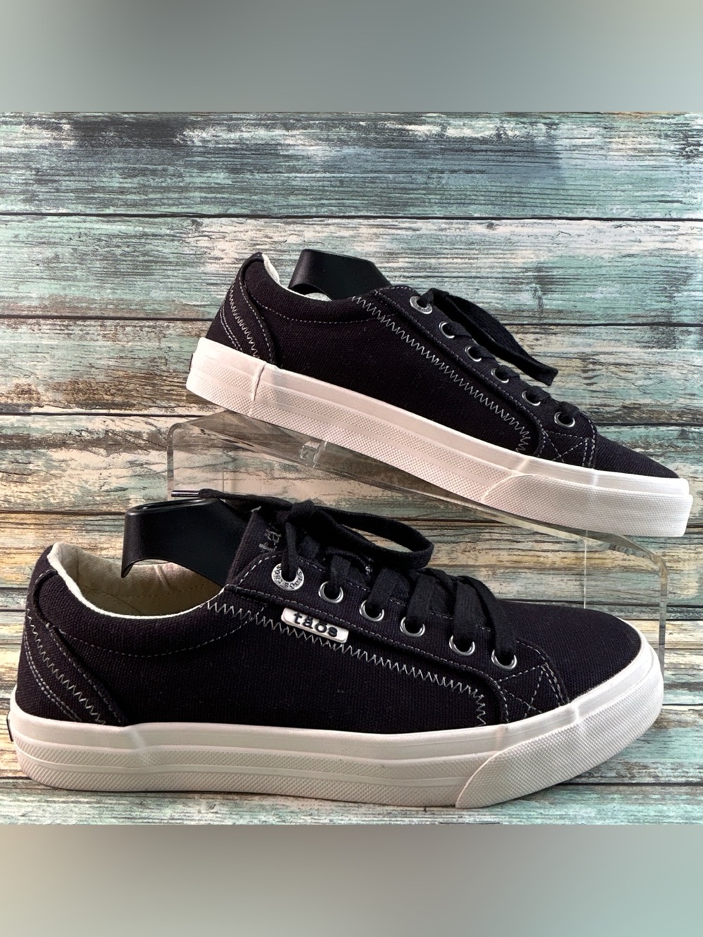 Taos Plim Soul Sneakers Womens 8 Black Canvas Casual Arch Support Walking Shoes